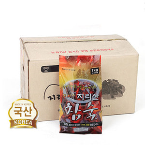 무료배송 국산 지리산 참숯 박스 1kg/12봉지/숯/숯불구이